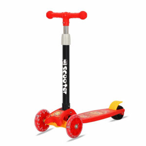 3 Wheels Adjustable Height Scooter Red Age-3 Years & Above