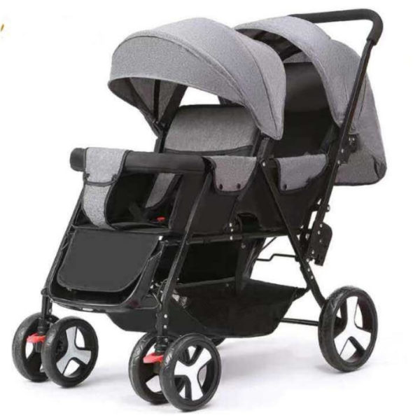Multifunctional baby stroller for twin babies with high view