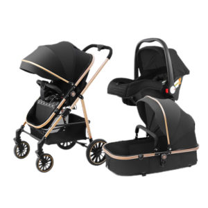 Portable Reversible Toddler Pushchair Pram Folding 3 in 1 Baby Stroller Black