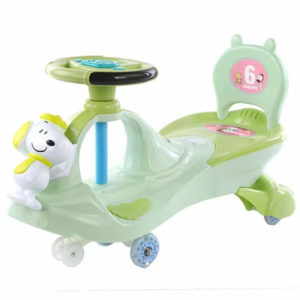 Twister Toy Swing Cars Strongest & Smoothest for Kids with PU Wheels Green