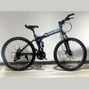 26 inch 21 speed folding Mountain Bike Blue