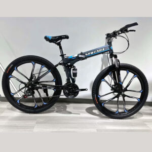 26 inch 21 speed folding Mountain High carbon steel Bike Blue