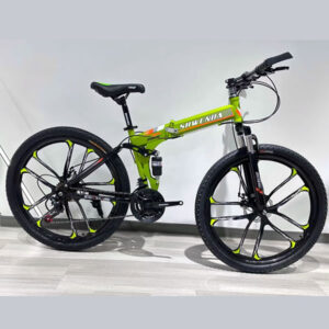 26 inch 21 speed folding Mountain High carbon steel Bike Green
