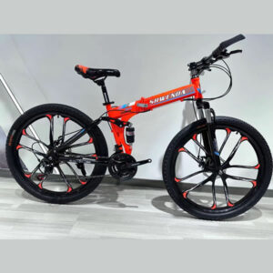 26 inch 21 speed folding Mountain High carbon steel Bike Orange
