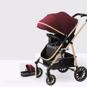 2in1 Baby Stroller Portable Baby Stroller Foldable Wine Red