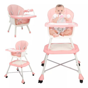 4 in 1 High Chairs for Babies and Toddlers,Convertible High Chair for Baby Pink