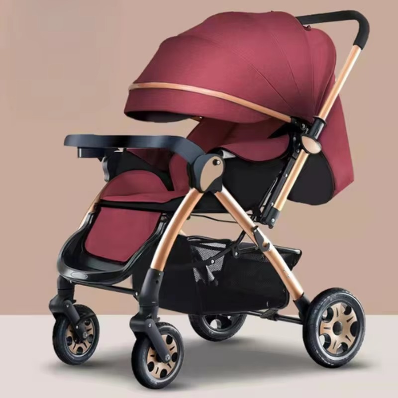 Infant Baby Stroller for Newborn and Toddler Wine Red