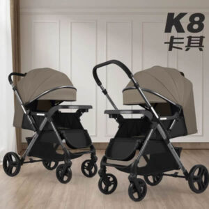 Travel System Baby Stroller Pram Two-Way Directions Baby Carrier khaki