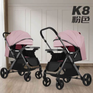 Travel System Baby Stroller Pram Two-Way Directions Baby Carrier pink