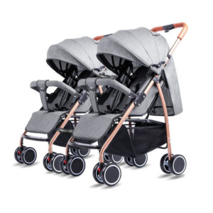 Twin Baby Stroller For 0-3 Years, Double Twin Stroller Grey
