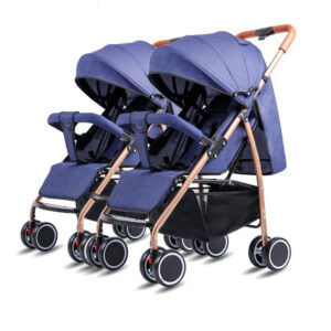 Twin Baby Stroller For 0-3 Years, Double Twin Stroller Blue