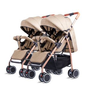 Twin Baby Stroller For 0-3 Years, Double Twin Stroller Khaki