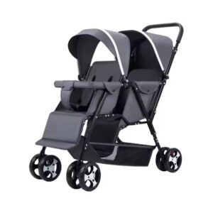 Twins Baby Stroller Travel System Large Space Baby Grey