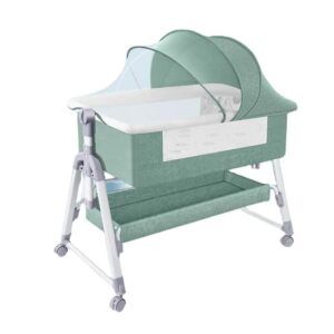 Baby co-sleeper with adjustable height Green