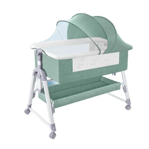 Baby co-sleeper with adjustable height Green