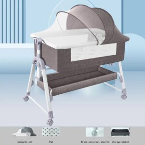 Baby co-sleeper with adjustable height Grey