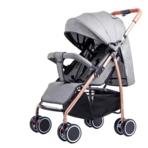 Foldable Light Weight stroller travel system baby pram stroller suitable for baby carriage Grey